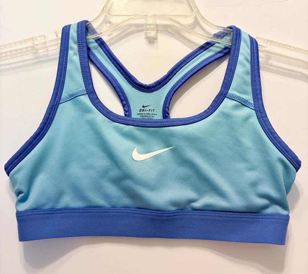 Nike Dri-FIT Sports Bra Size M Blue Racerback Athletic Fitness